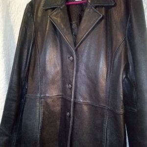 Jacqueline Ferror xL black lamb skin leather jacke